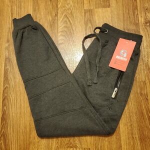 Akademiks Sweatpants Joggers Men Small Charcoal Fleece Moto Zipper Pockets